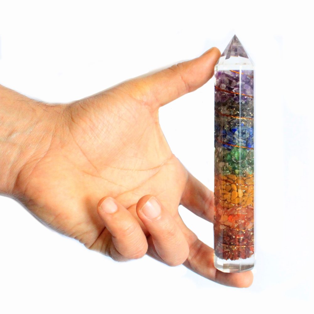 Orgonite Power Wand 15cm Copper and Gemchips