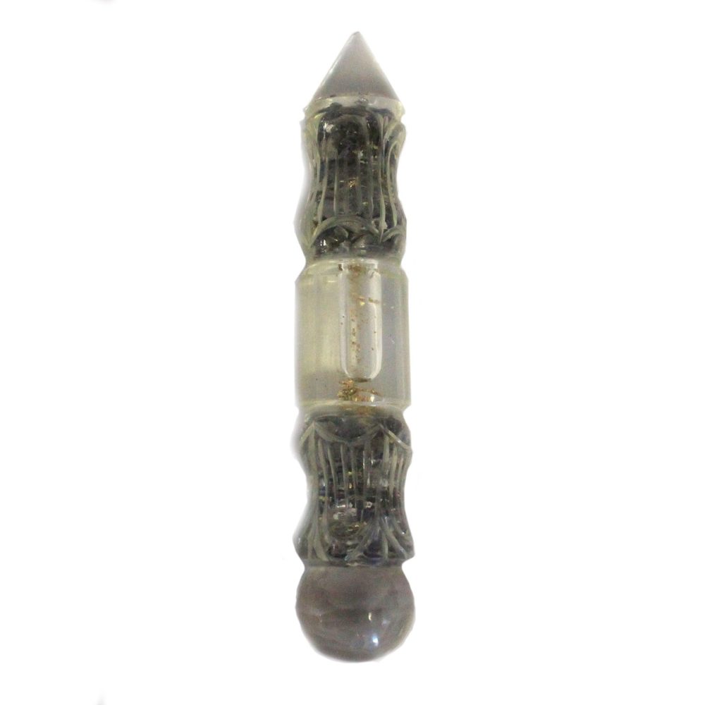 Orgonite Water Wand Carved with Copper and Gemchips