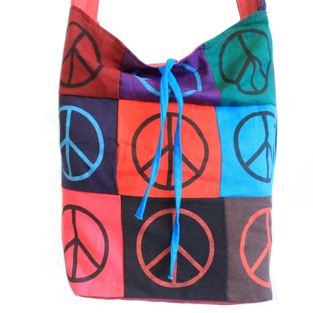Cotton Patch Sling Bags - Peace