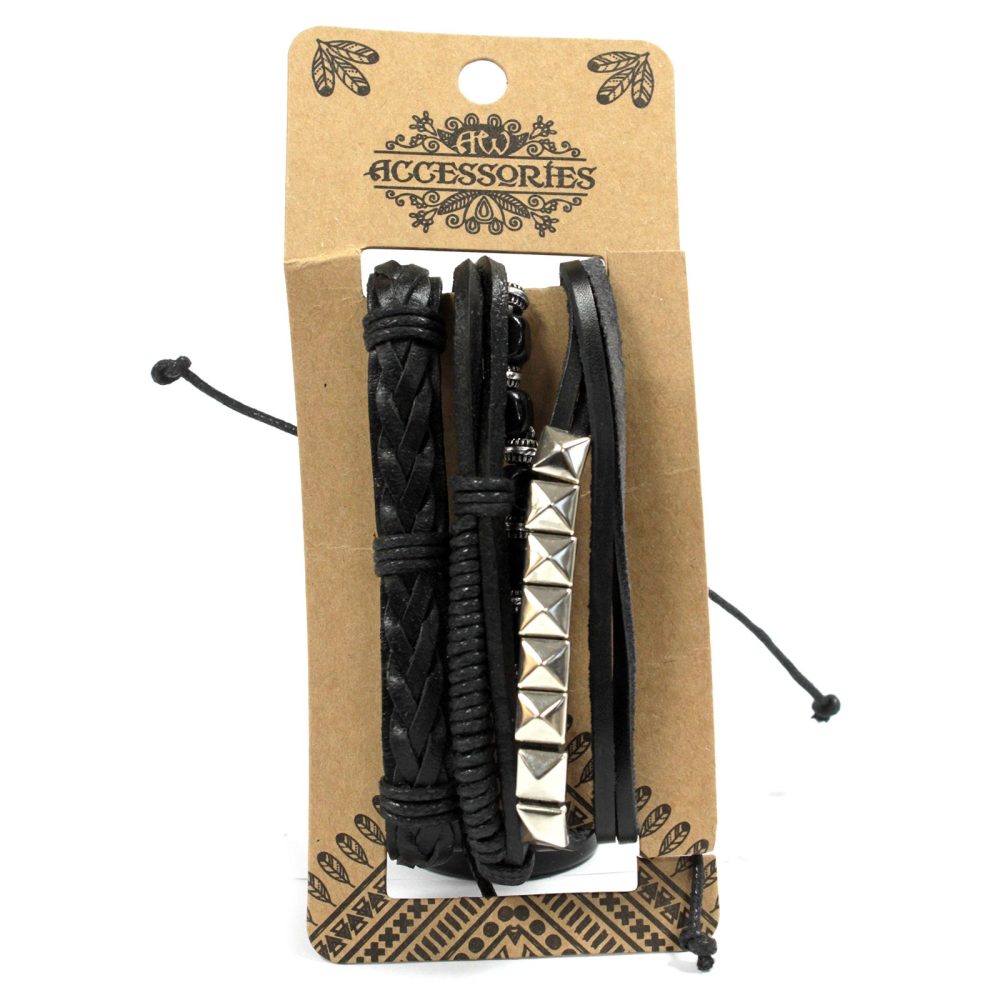 Mens Bracelet Sets - Black and Macho (asst)