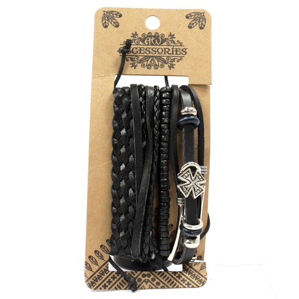 Mens Bracelet Sets - Black and Macho (asst)