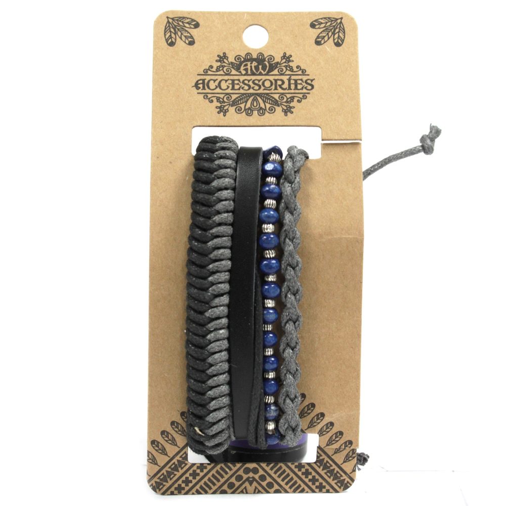 Mens Bracelet Sets - Black and Macho (asst)