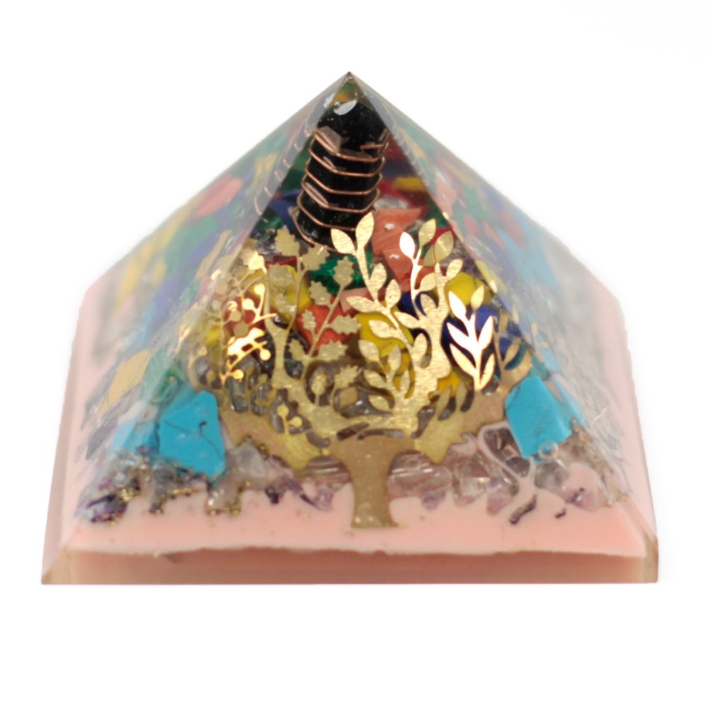 Lrg Organite Pyramid 70mm - Tree earth base)