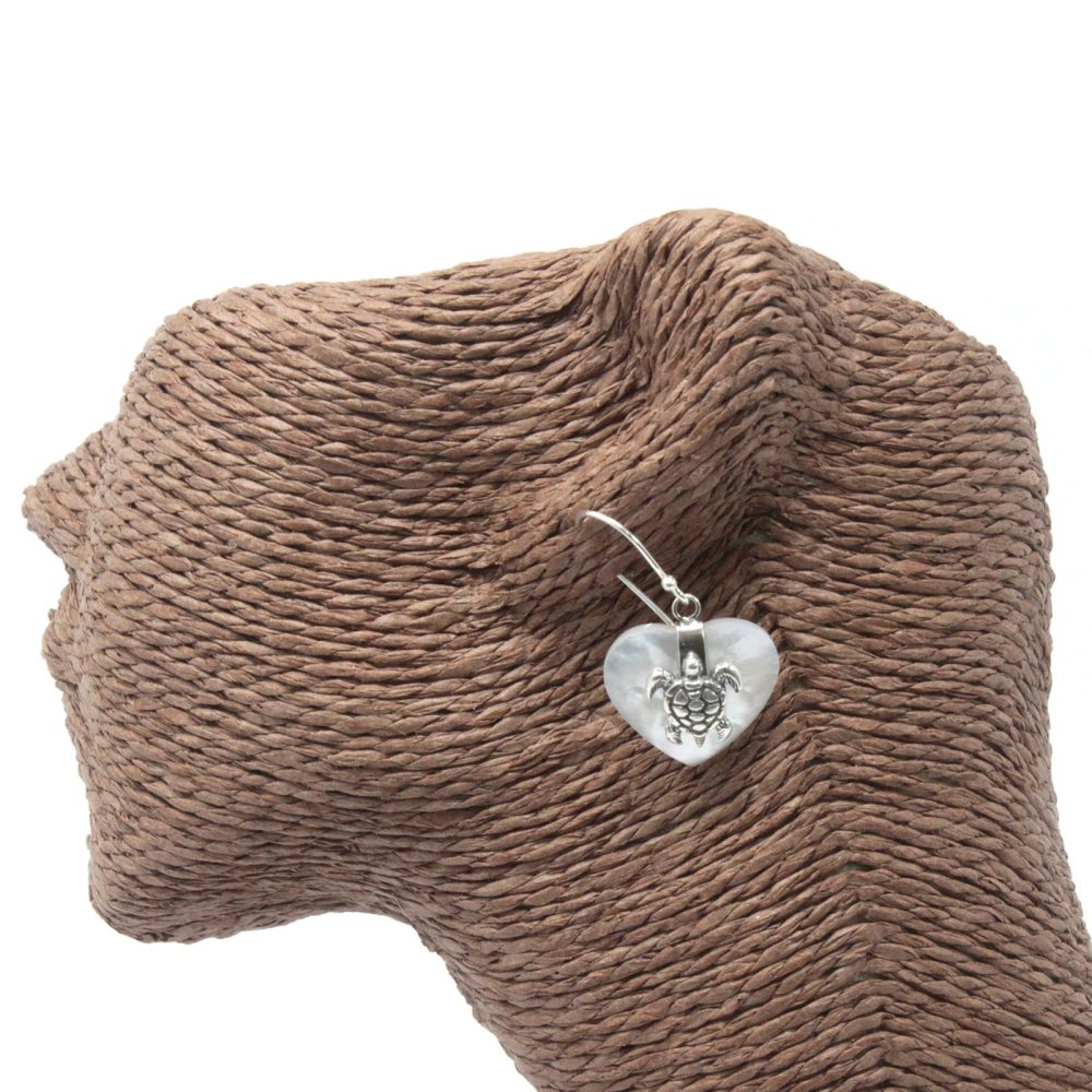 Shell and Silver Earrings - Sea Turtle - MOP
