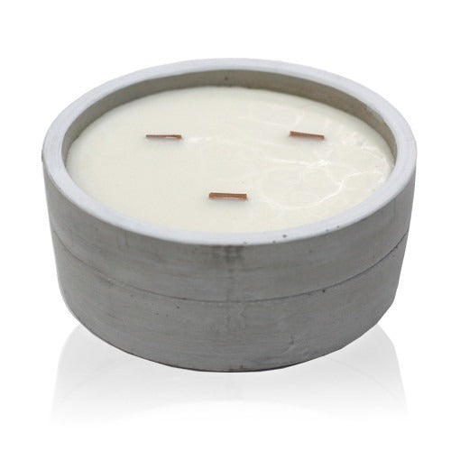 Large Round - Patchouli and Dark Amber Concrete Candle