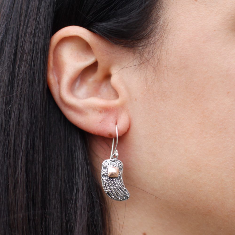 Silver and Gold Earring - Angel Wings