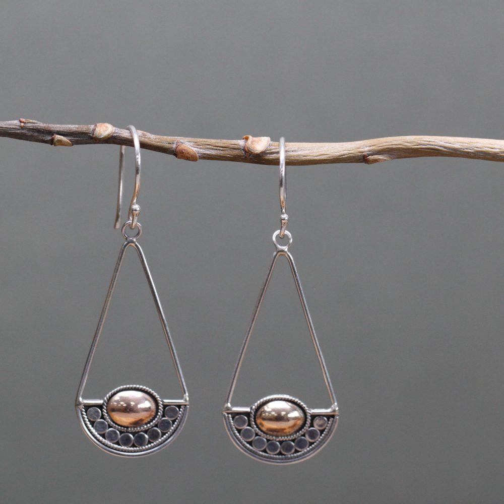 Silver and Gold Earring - Luna Balance