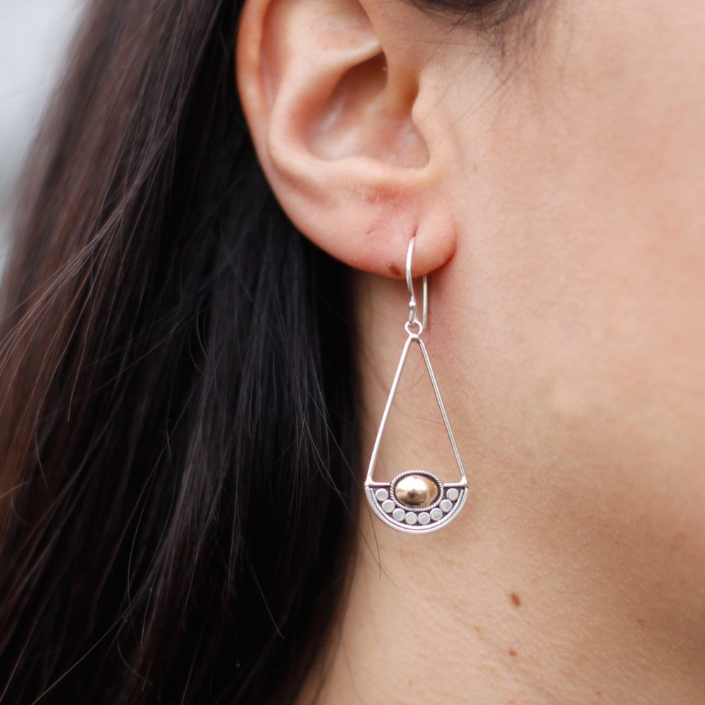 Silver and Gold Earring - Luna Balance