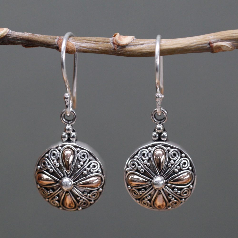Silver and Gold Earring - Classic Round