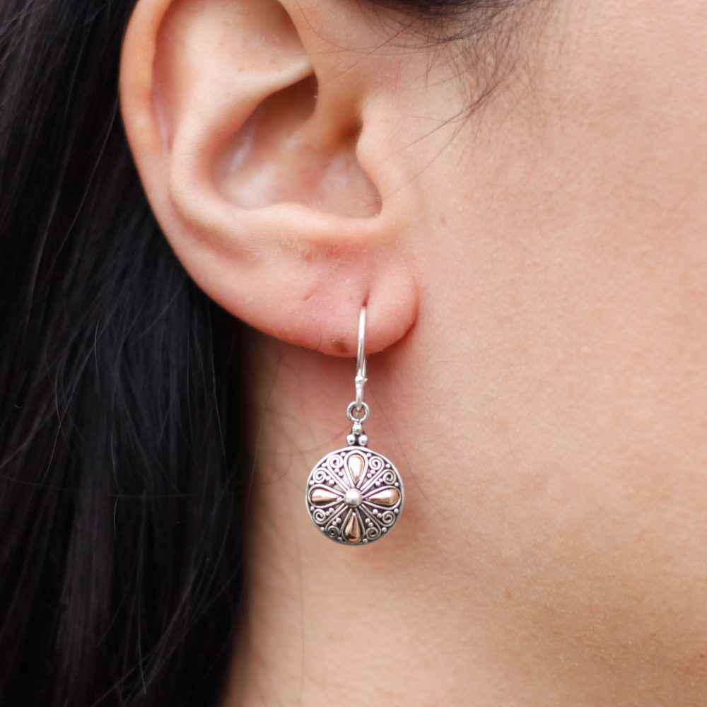 Silver and Gold Earring - Classic Round