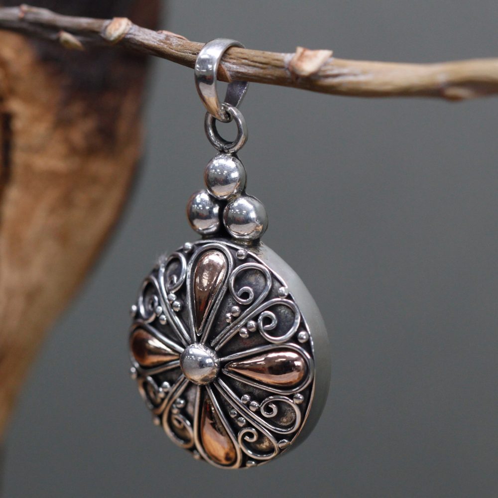 Silver and Gold Pendant - Classic Round