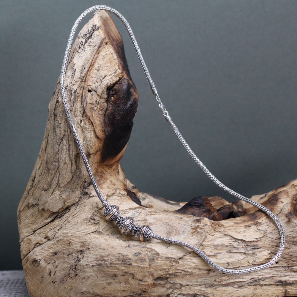 Silver and Gold Necklace - Tri