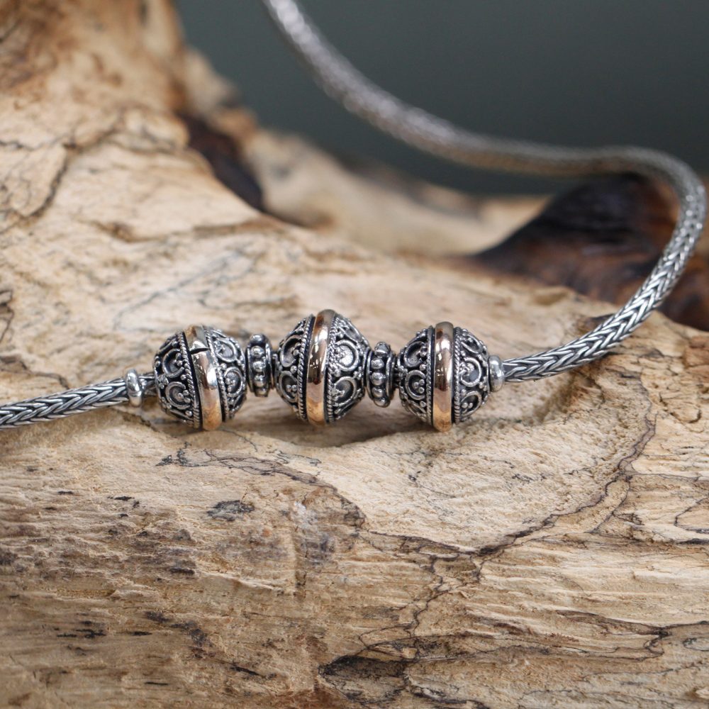 Silver and Gold Necklace - Tri