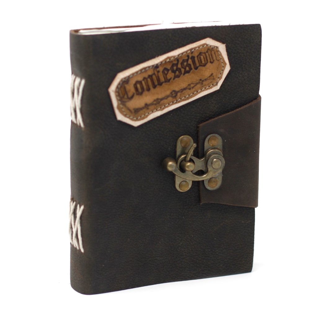 Leather Black Confessions with Lock Notebook (75)