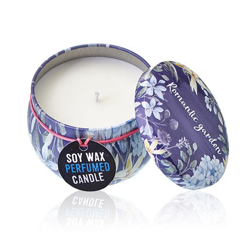 Art Tin Candle - Assorted Design - Romantic Garden - Tea and Rose