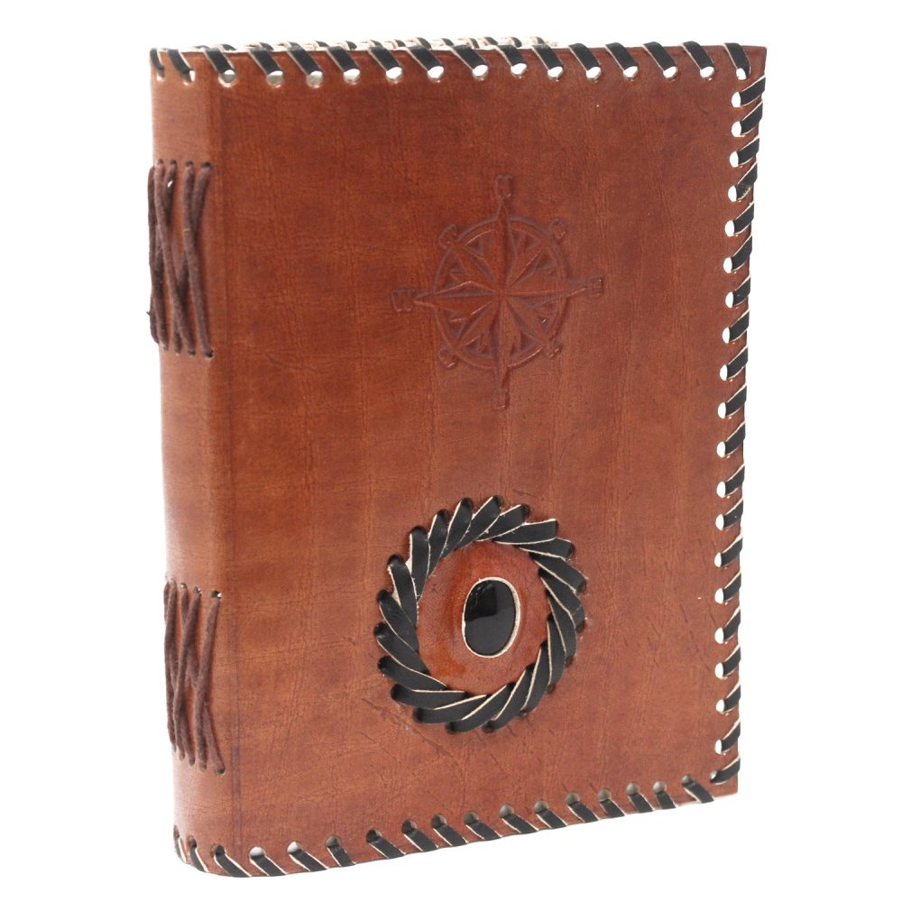 Leather Black onyx and Compas Notebook (75)