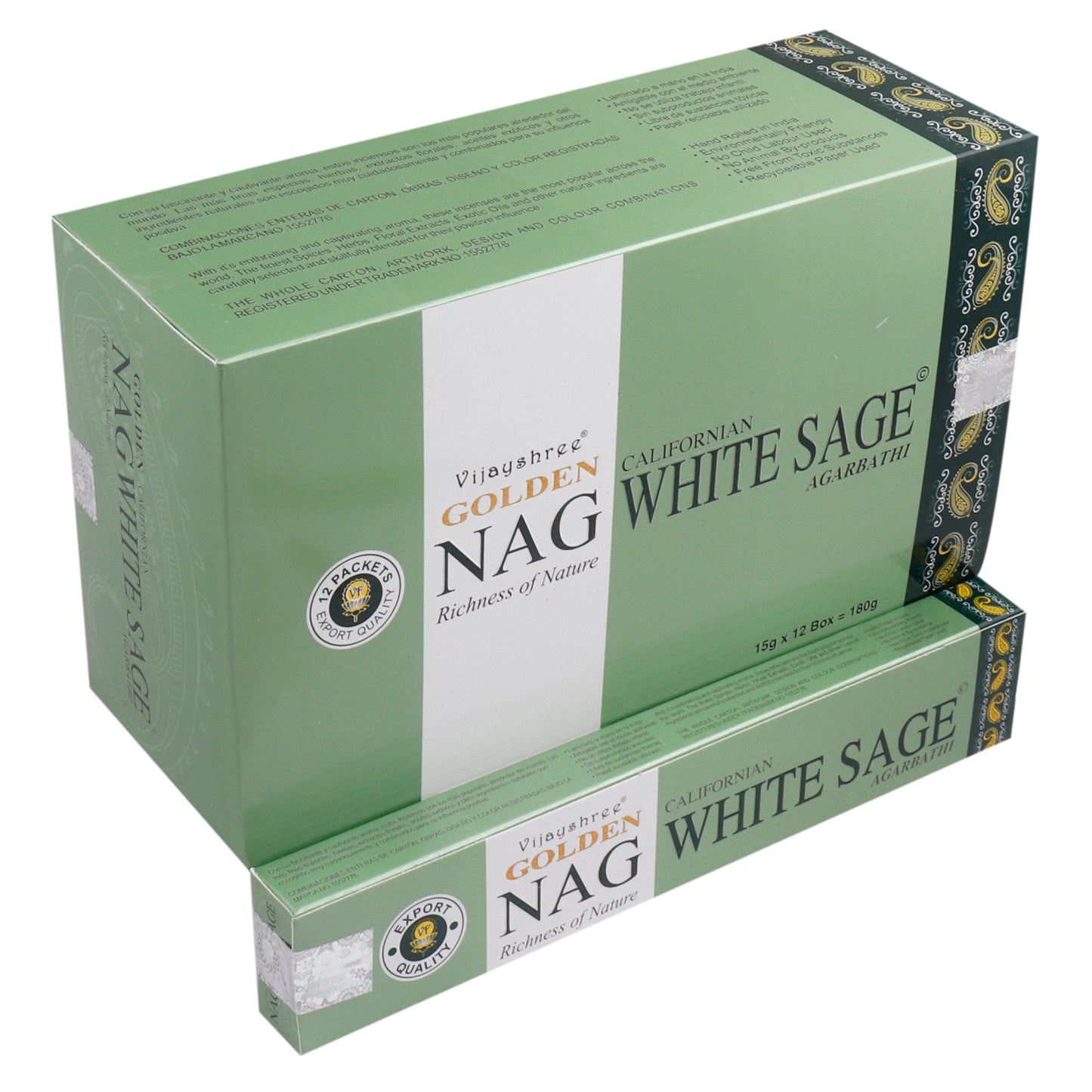 15g Golden Nag - White Sage Incense Sticks