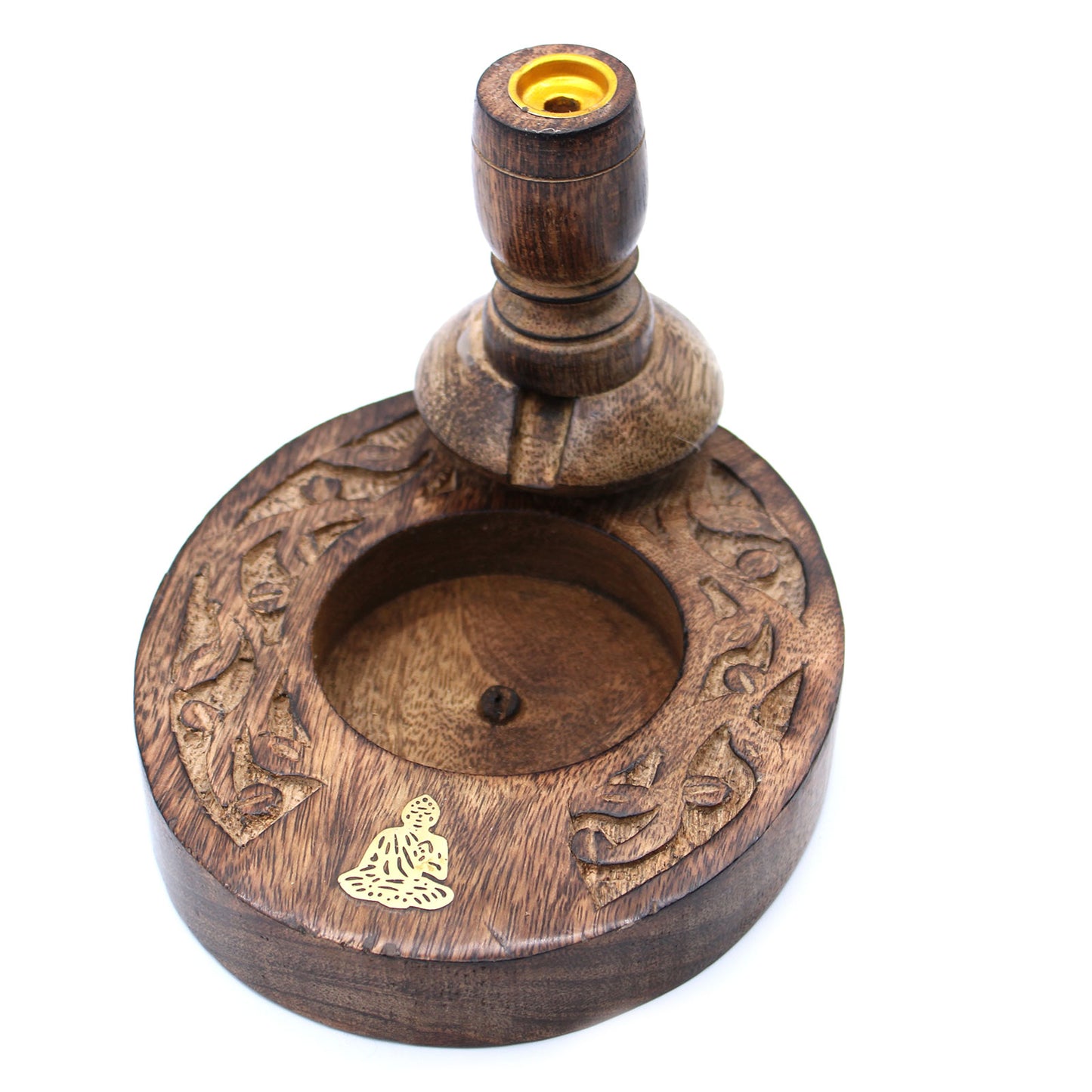 Small Mango Wood Backflow Burner - Brass Buddha