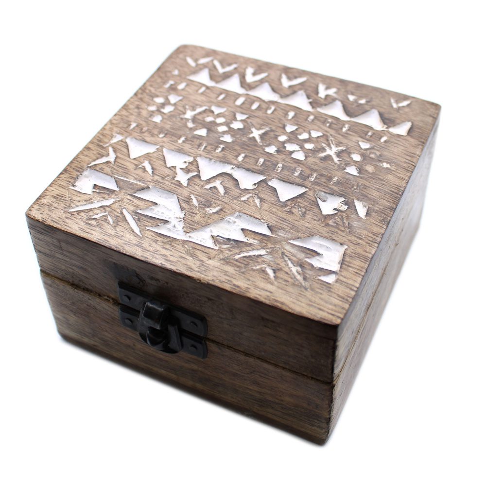 White Washed Wooden Box - 44 Slavic Design
