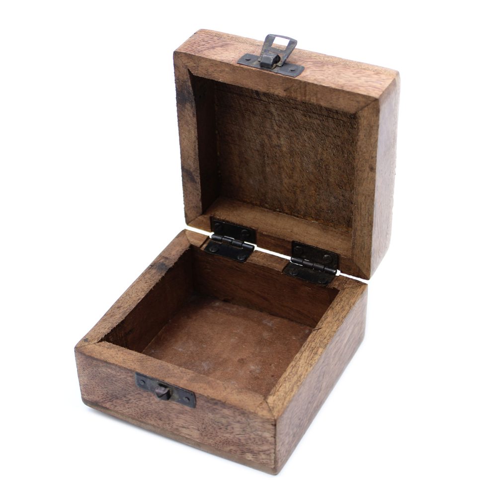 White Washed Wooden Box - 44 Aztec Design