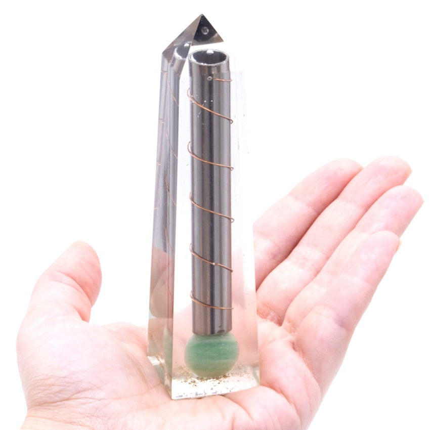Orgonite Obelisk Power Point Green Aventurine - 11030 mm