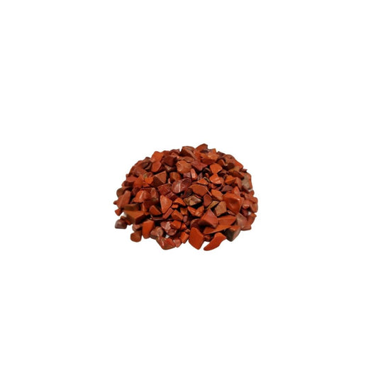 Reddish-brown, gravel-sized stones are piled up into a heap. The stones' irregular shapes are shown against a plain white background.
