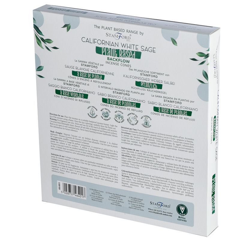 Stamford Plant Based Backflow Incense Cones - Californian White Sage