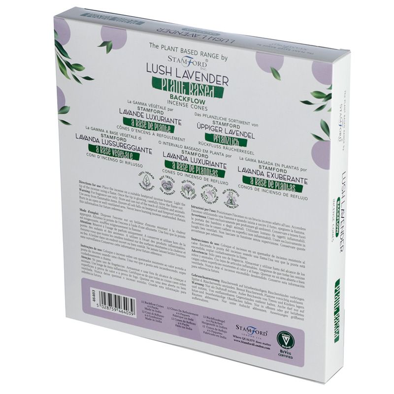 Stamford Plant Based Backflow Incense Cones - Lush Lavender