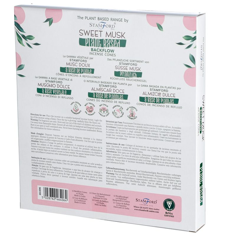 Stamford Plant Based Backflow Incense Cones - Sweet Musk