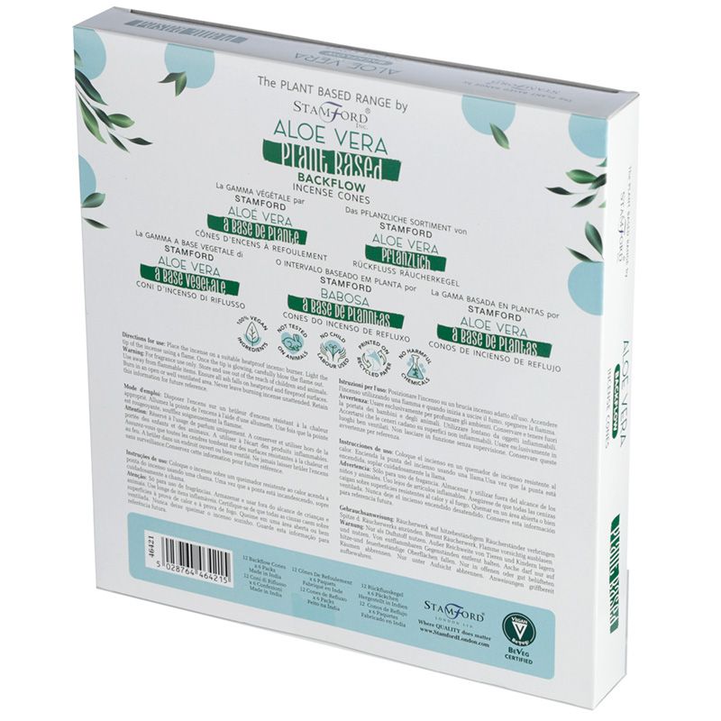 Stamford Plant Based Backflow Incense Cones - Aloe Vera