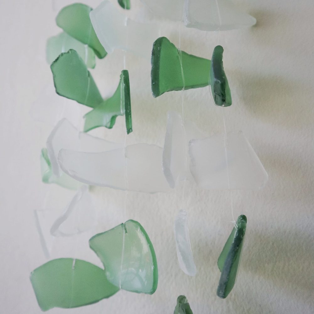 Copis and Glass Drop - Green and White Glass