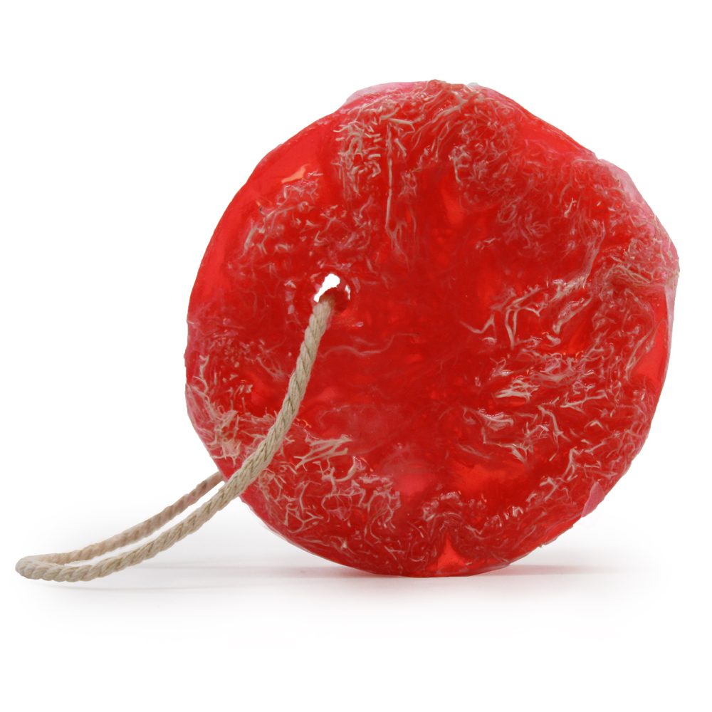 Fruity Scrub Soap on a Rope - Strawberry and Guava