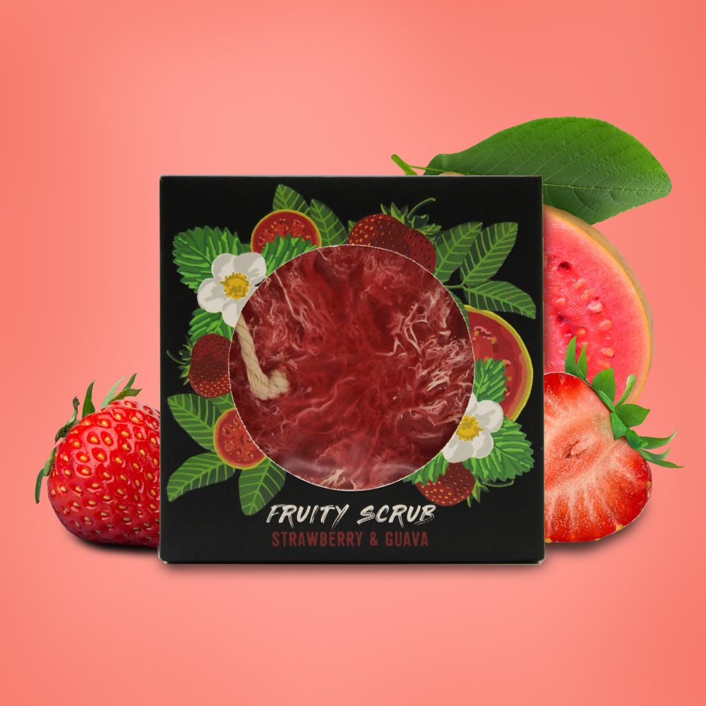 Fruity Scrub Soap on a Rope - Strawberry and Guava