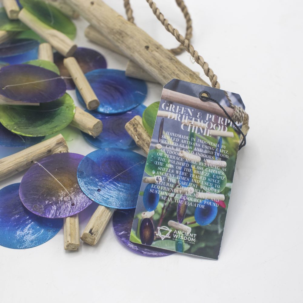 Green and Purple Driftwood Chime