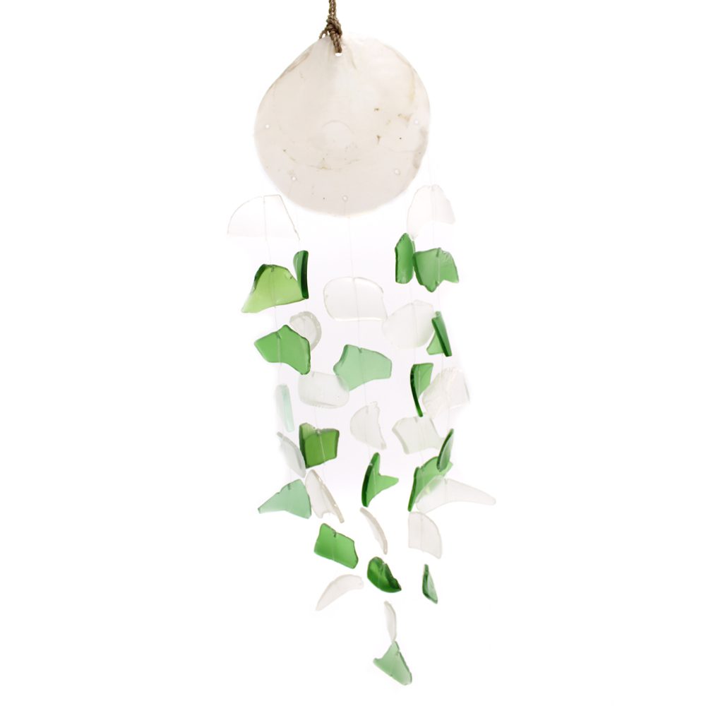Copis and Glass Drop - Green and White Glass