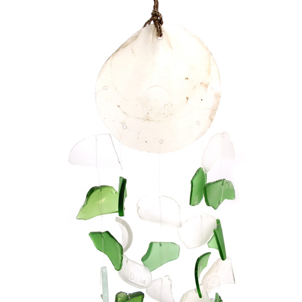 Copis and Glass Drop - Green and White Glass