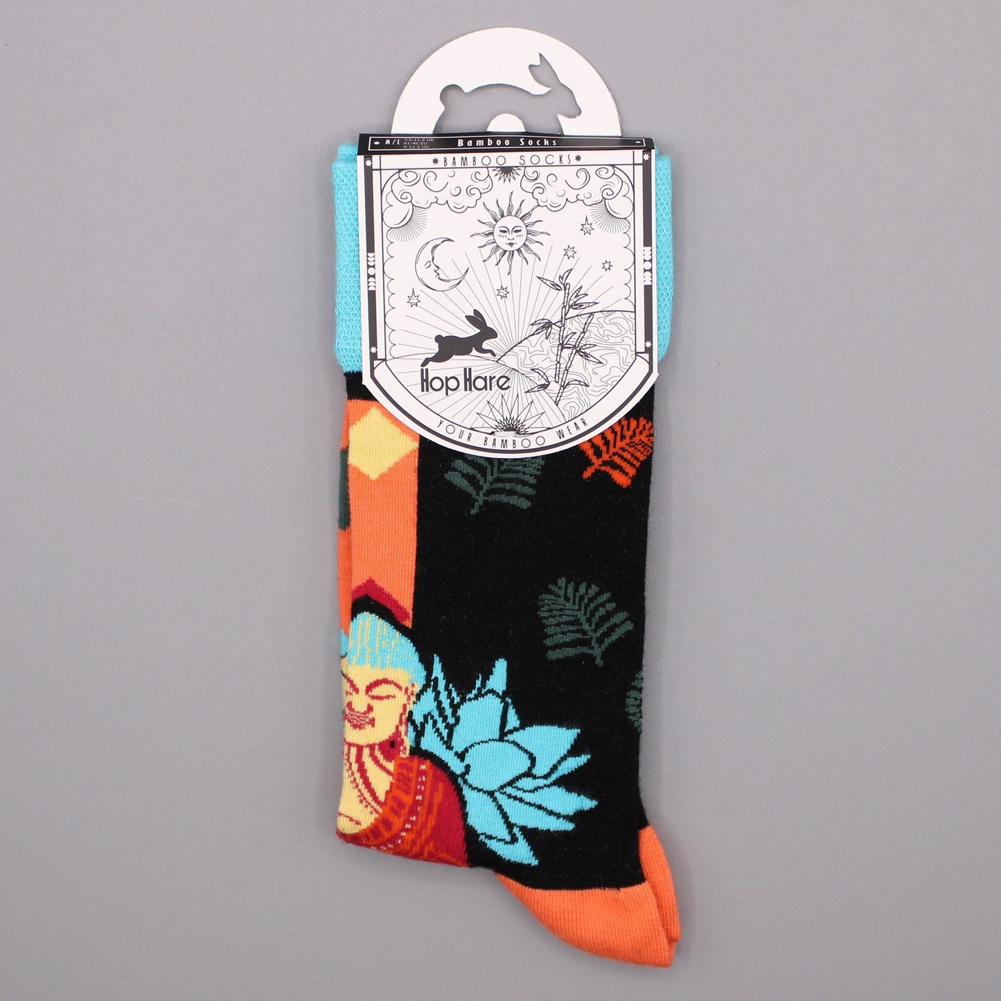 Hop Hare Bamboo Socks S/M - Blue Buddha and Lotus
