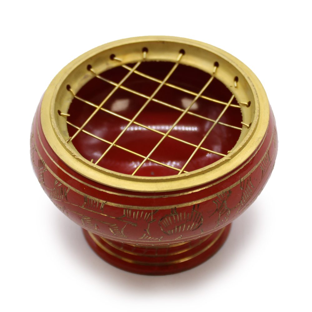 Tall Charcoal Incense Burner - Sacral Chakra
