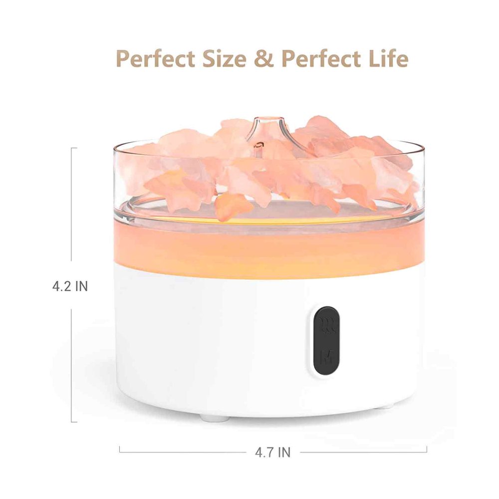 Himalayan Salt Aroma Diffuser - Night Light - USB - C - Flame Effect ( salt included)
