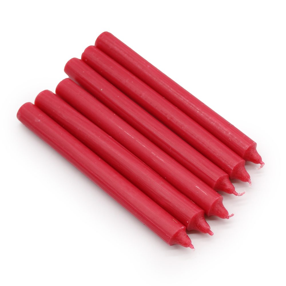 Rustic Red Dinner Candles - Pack of 5