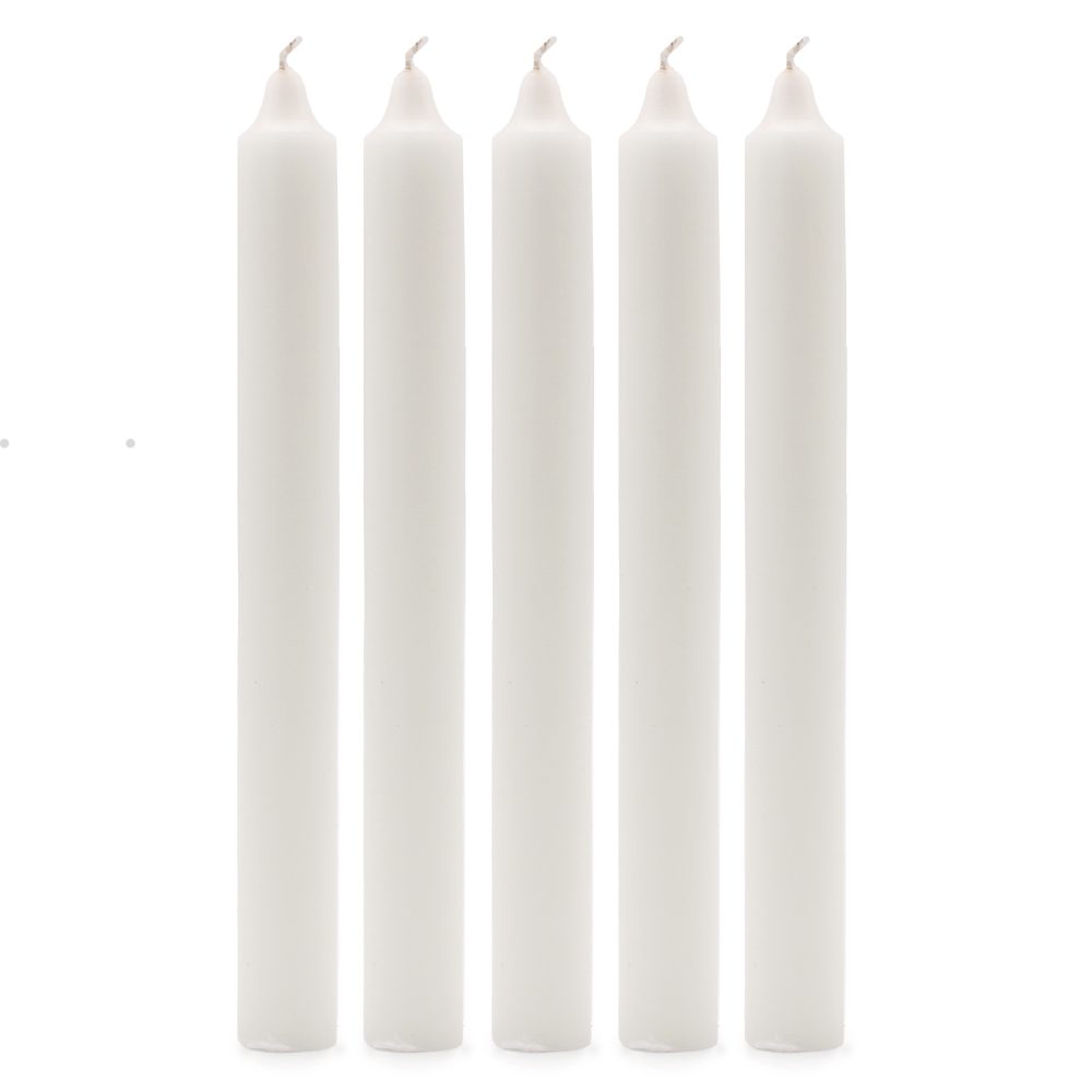 Rustic White Dinner Candles - Pack of 5