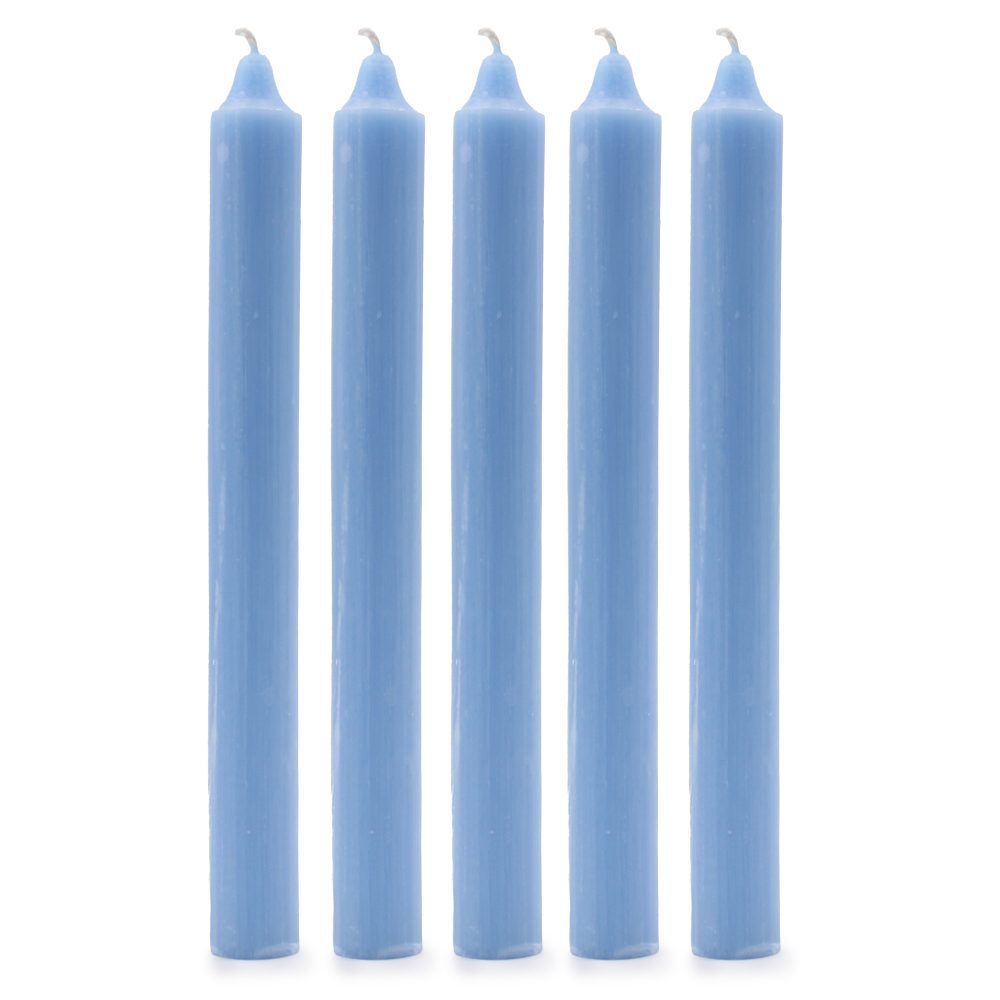 Rustic Sea Blue Dinner Candles - Pack of 5