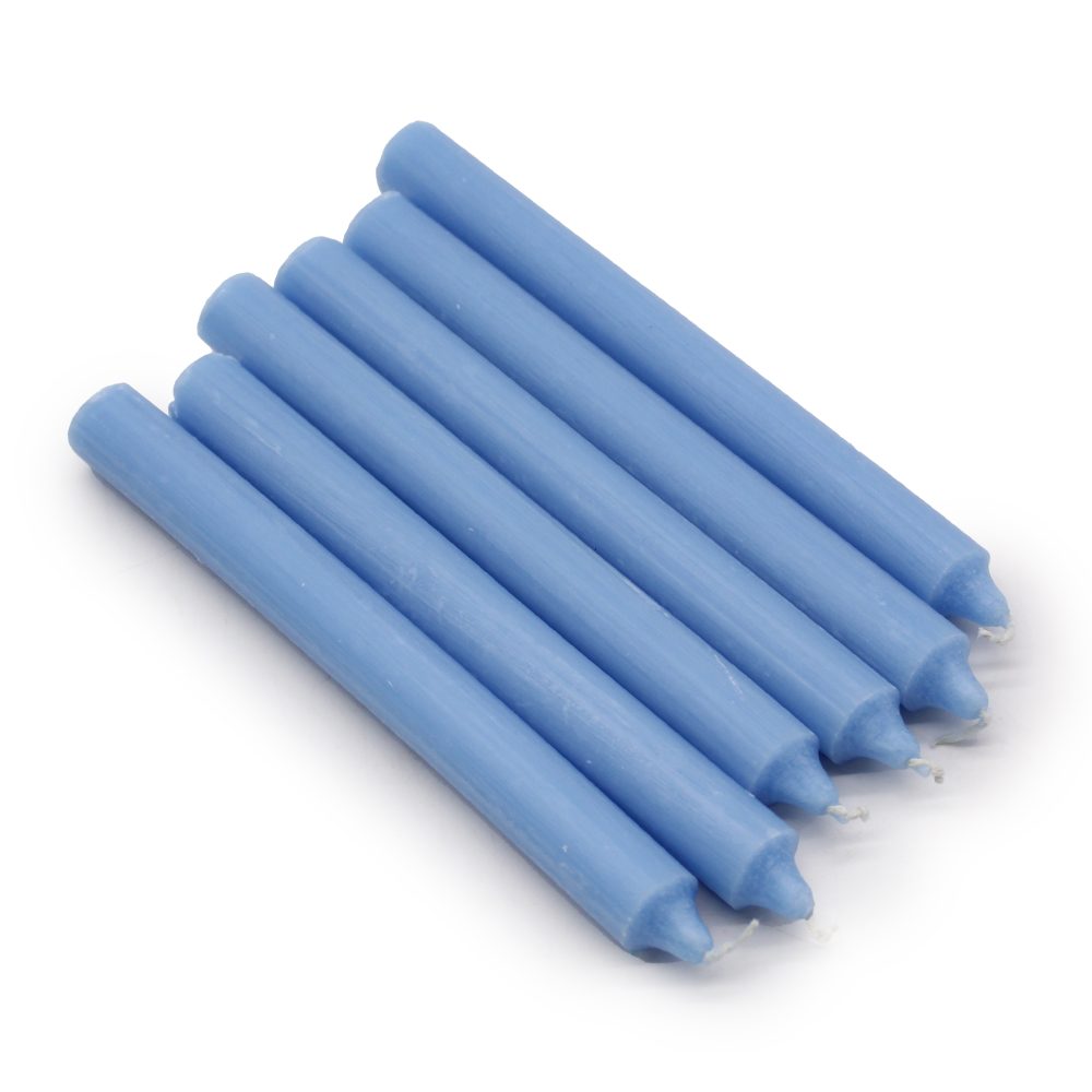 Rustic Sea Blue Dinner Candles - Pack of 5