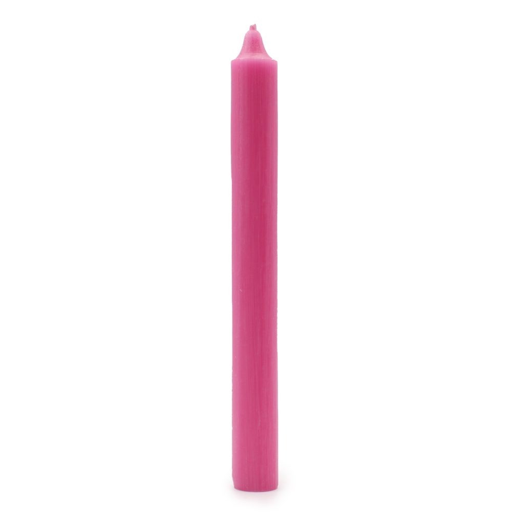 Rustic Deep Pink Dinner Candles - Pack of 5