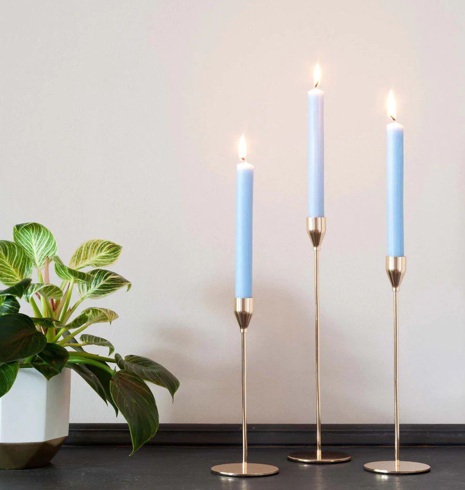 Rustic Sea Blue Dinner Candles - Pack of 5