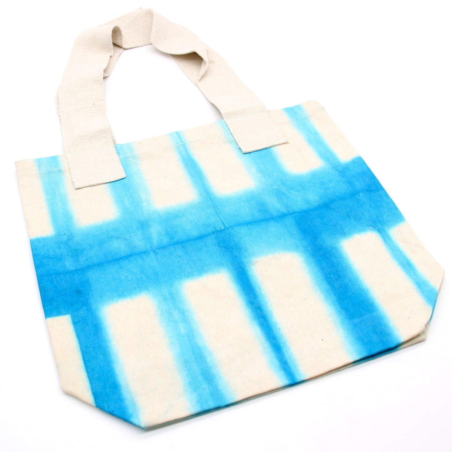 Sky Blue Blocks Tye - Dye Cotton Bag