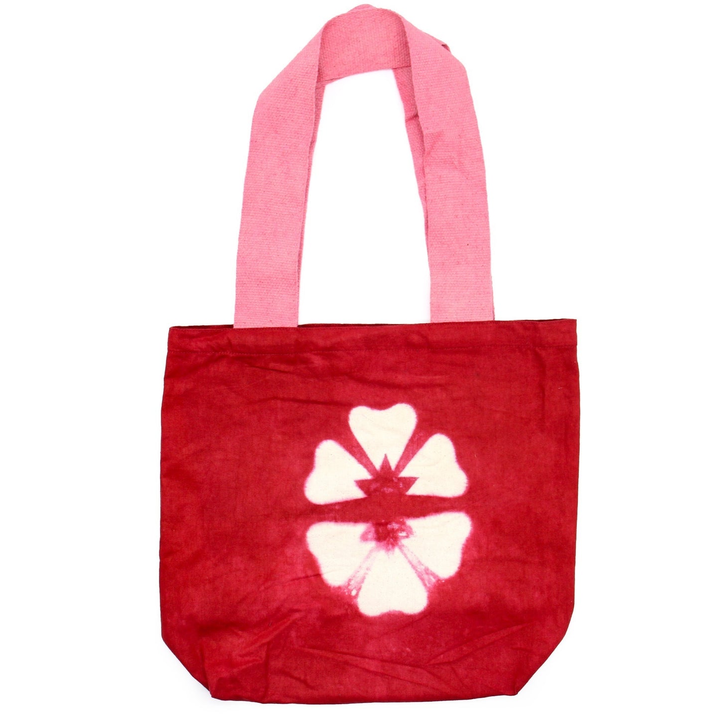 Maroon Flower Tye - Dye Cotton Bag