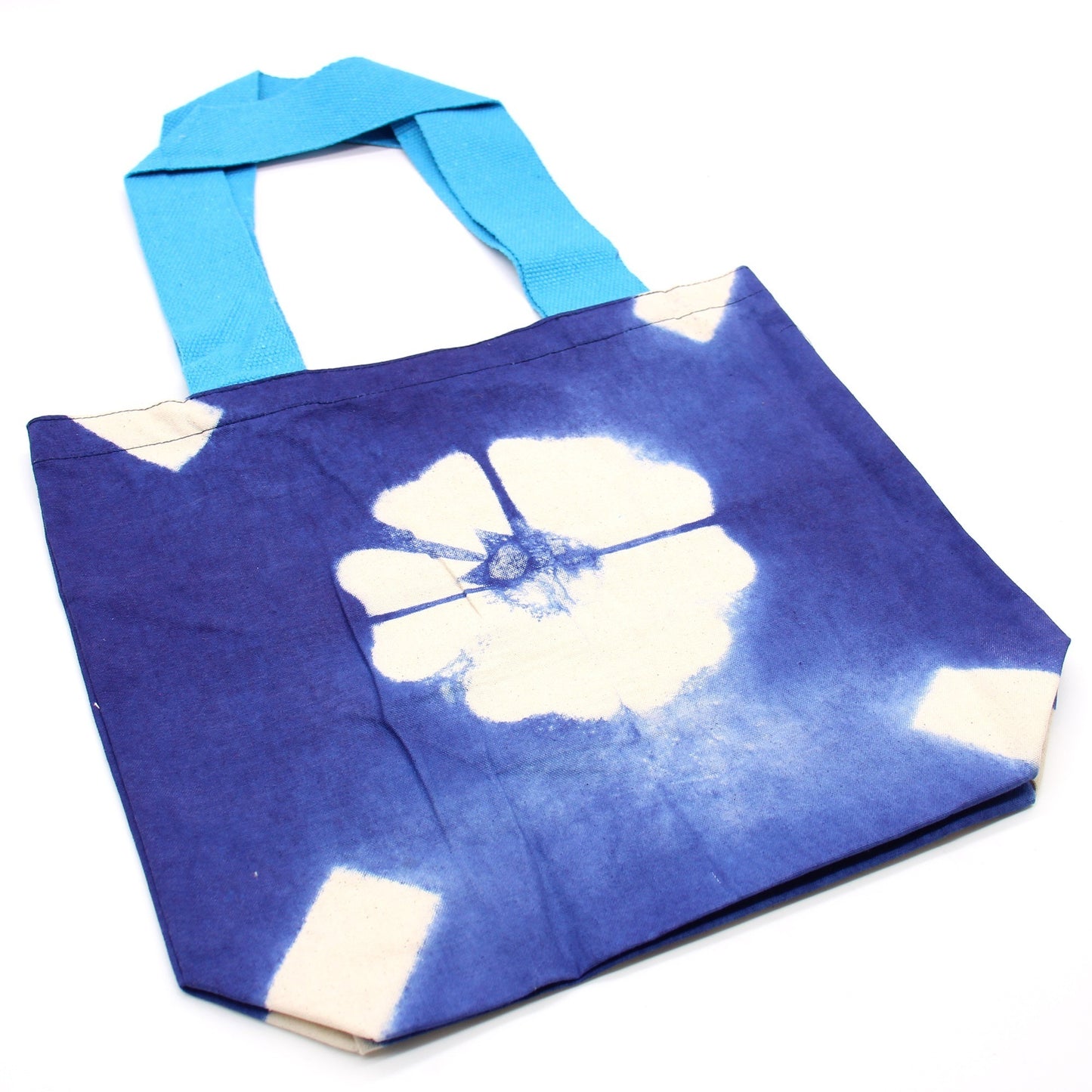 Blue Flower Tye - Dye Cotton Bag