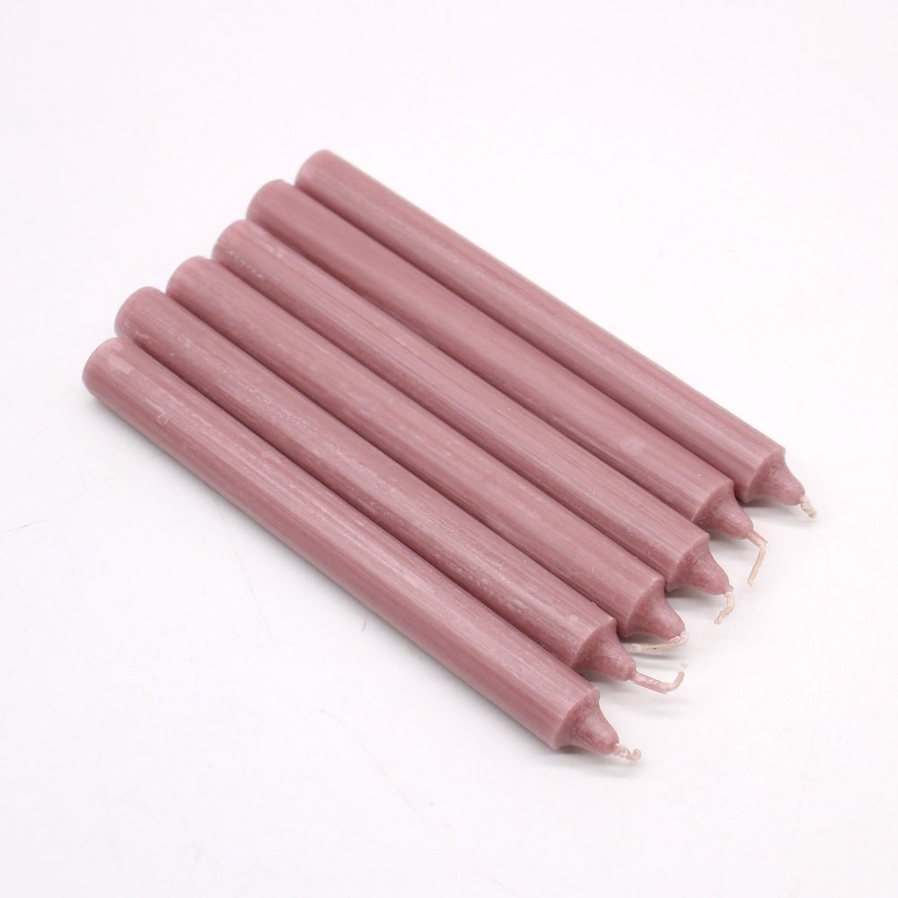 Rustic Dusty Pink Dinner Candles - Pack of 5