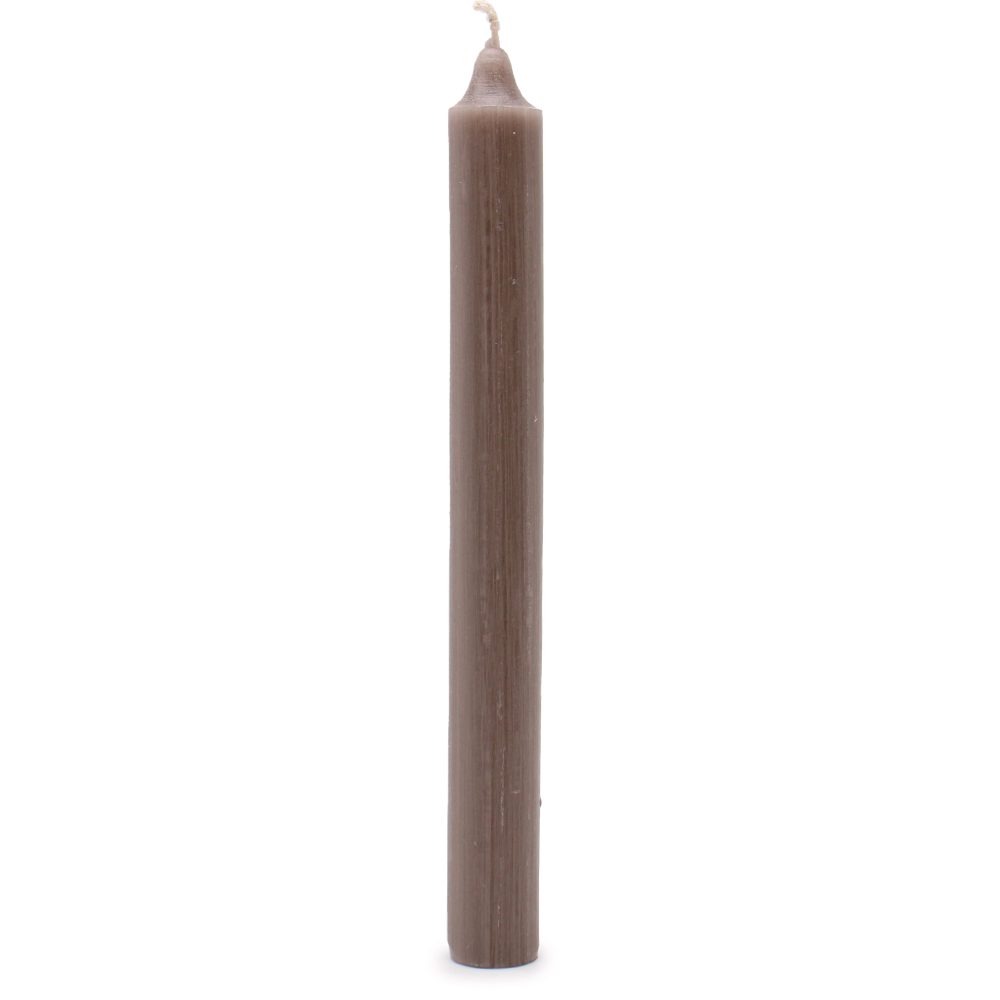 Rustic Taupe Dinner Candles - Pack of 5